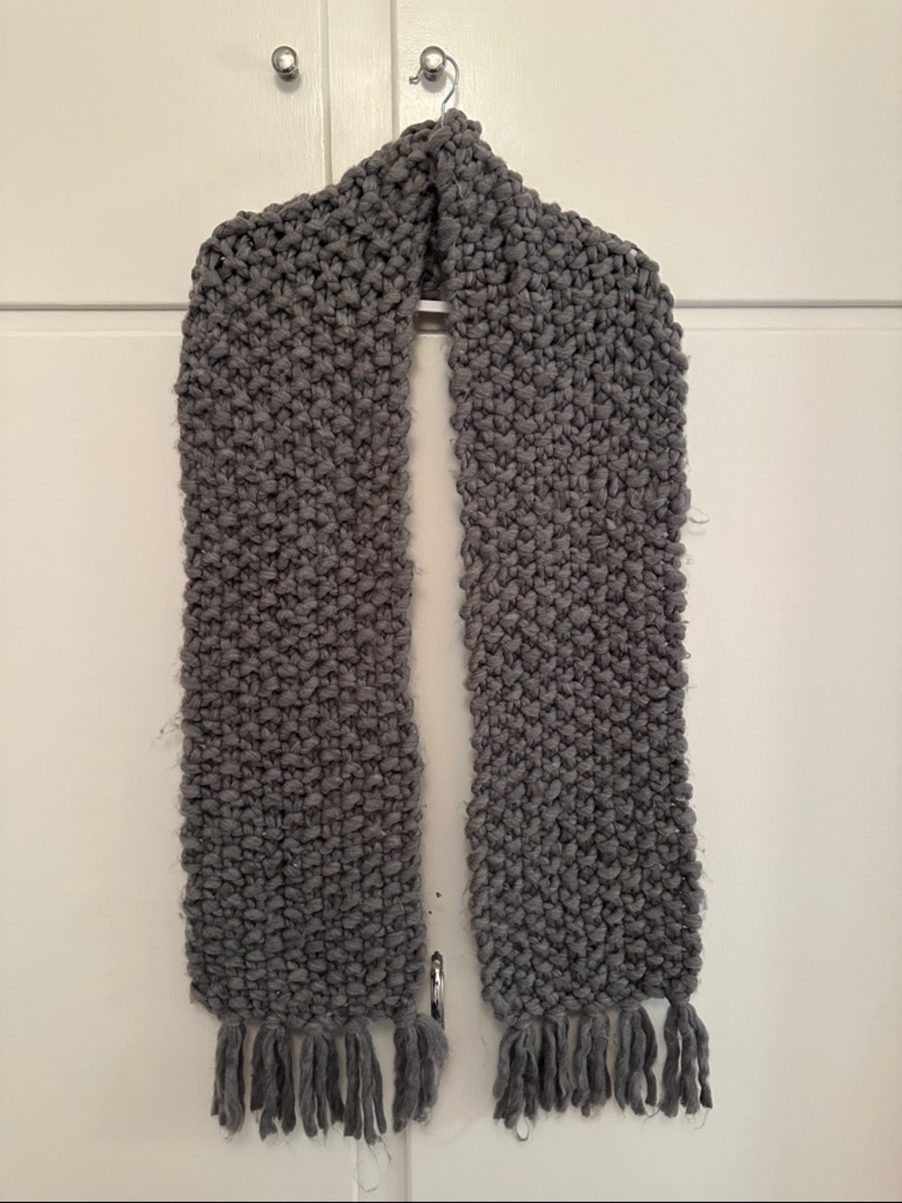 LIKE NEW Chunky Knit Scarf Dark Charcoal Soft